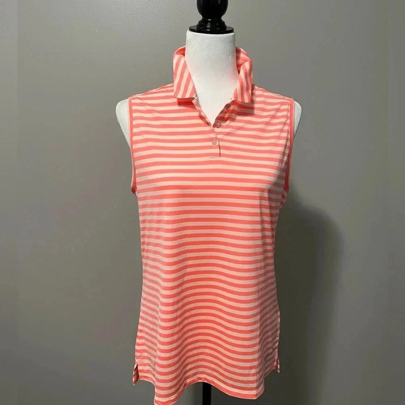 Nike Golf Dri Fit Striped Sleeveless Polo - Picture 1 of 11